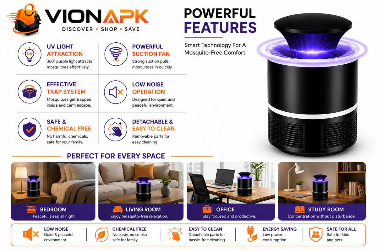 Smart Mosquito Trap – UV Light & Powerful Suction