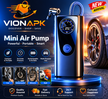 VIONAPK 120W Portable Electric Tire Inflator Air Pump