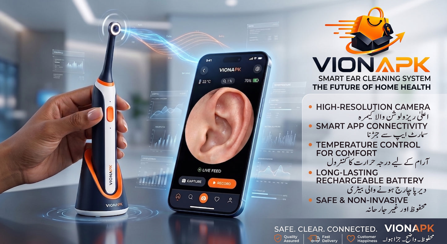 Wireless HD Ear Cleaner Camera Kit | Smart Visual Ear Cleaning Tool with LED Light & Silicone Tips