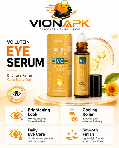 VIONAPK VC Lutein Eye Serum – Brightening, Hydrating & Anti-Wrinkle Under Eye Roller for Dark Circles & Fine Lines