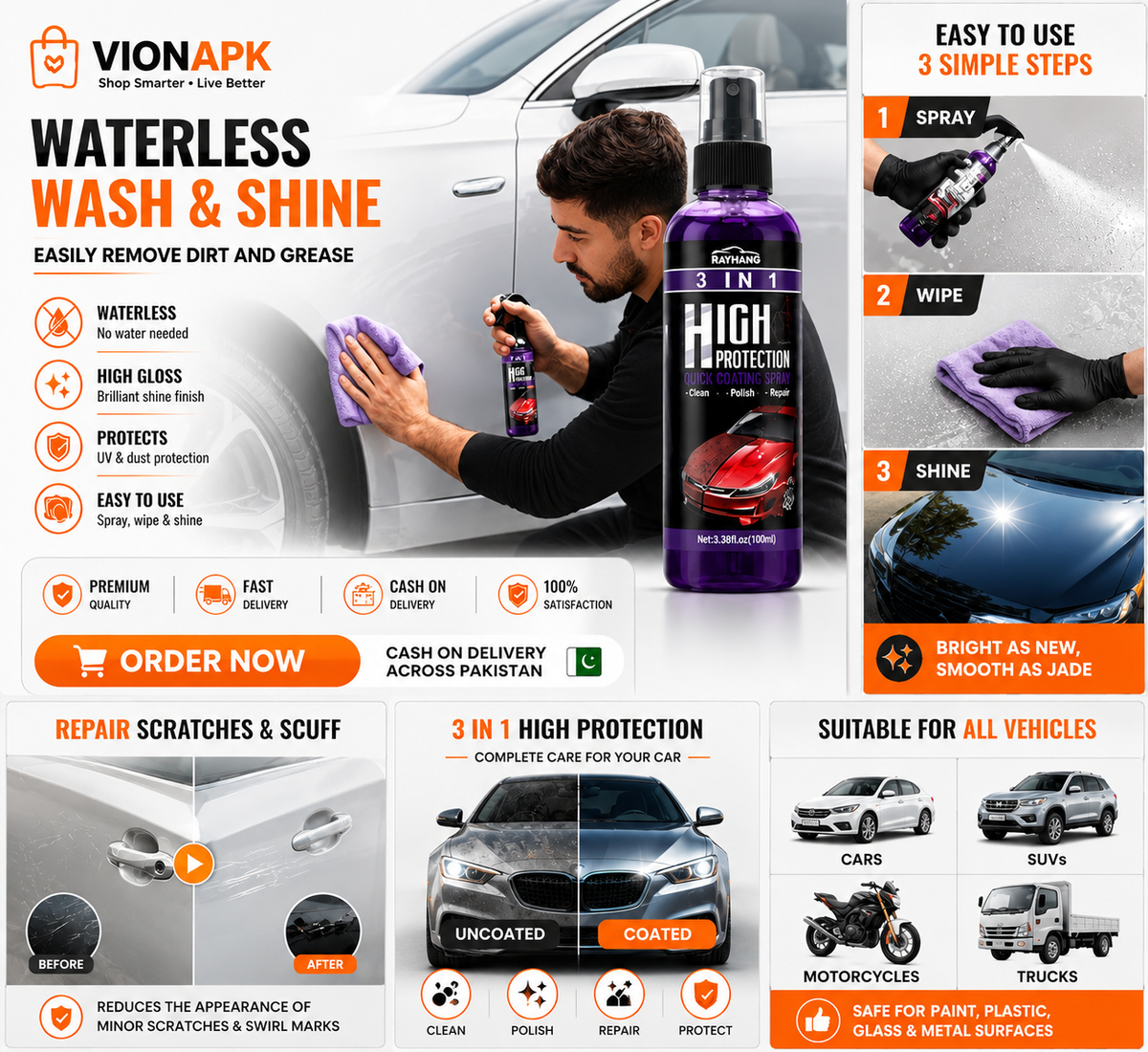 VIONAPK 3-in-1 Car Coating Spray
