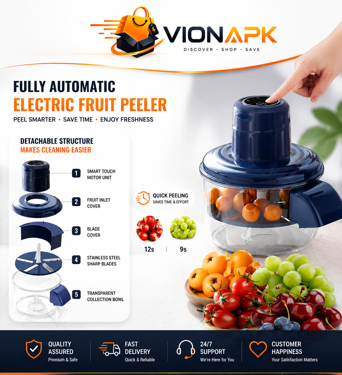 Electric Fruit & Vegetable Peeler — Smart Peeling, Better Results