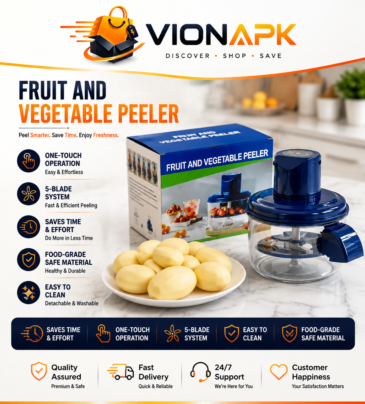Electric Fruit & Vegetable Peeler — Smart Peeling, Better Results