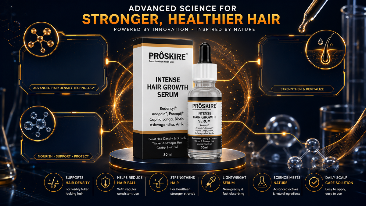 Proskire Intense Hair Growth Serum 30ml – Redensyl, Procapil & AnaGain Hair Fall Control Serum for Men & Women