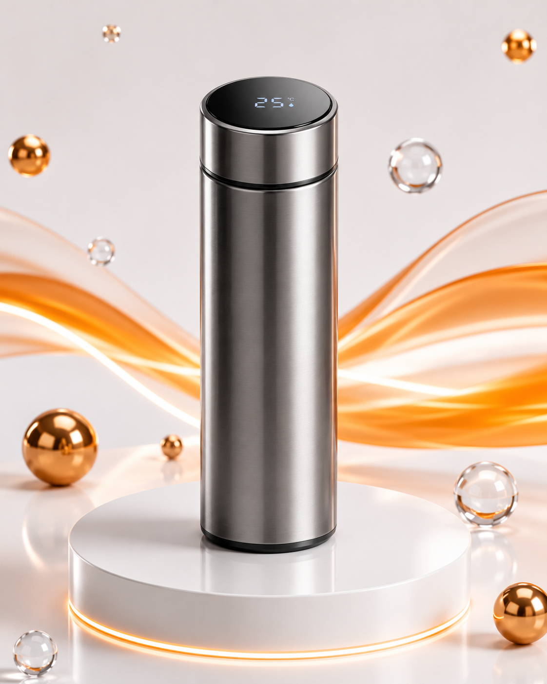 Smart Vacuum Flask with LED Temperature Display